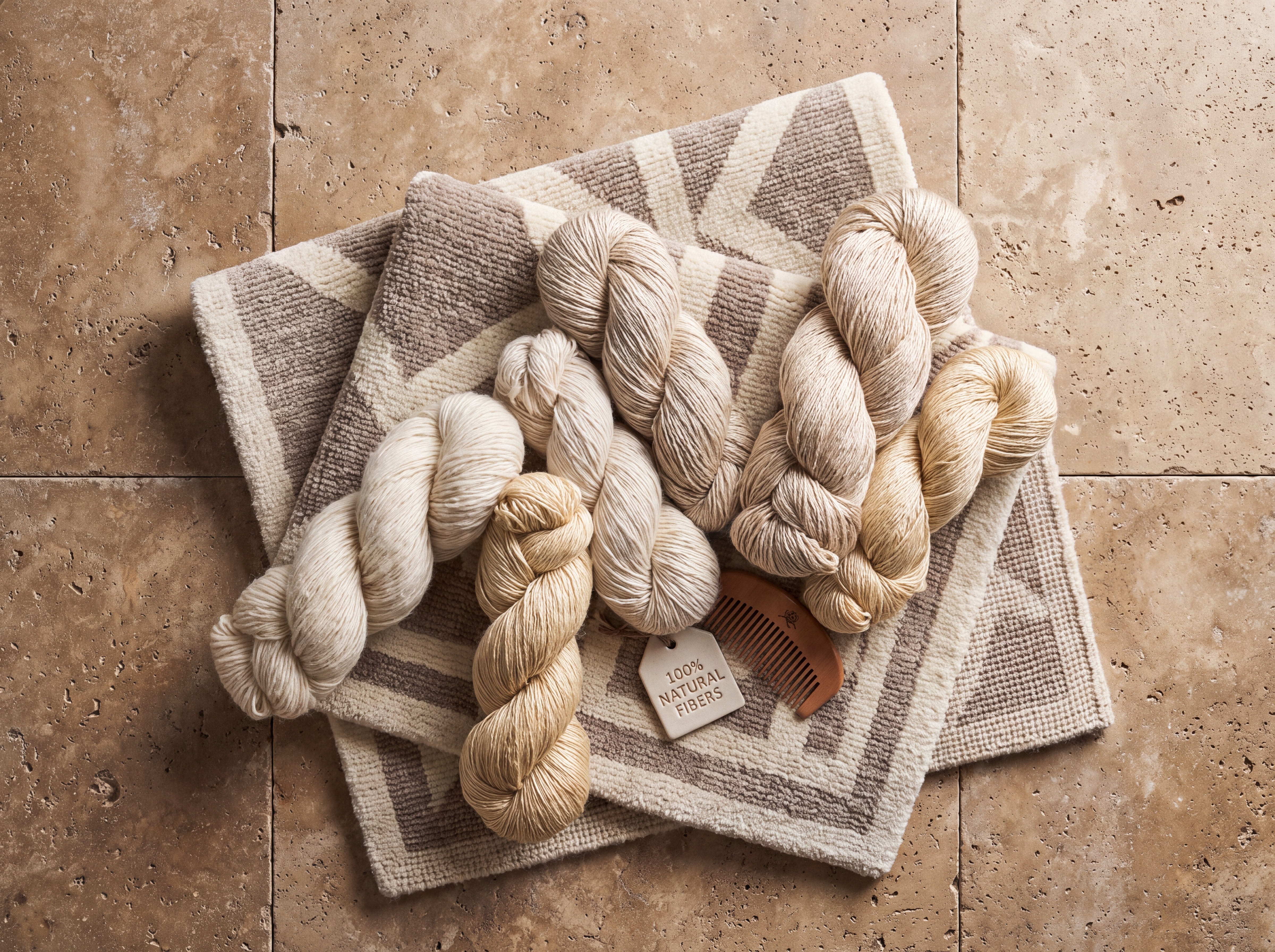 Pure New Zealand wool and bamboo silk hanks